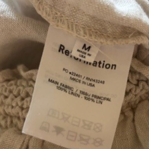 Reformation Linen Straight Leg Cropped Pants - Size M - Picture 3 of 8